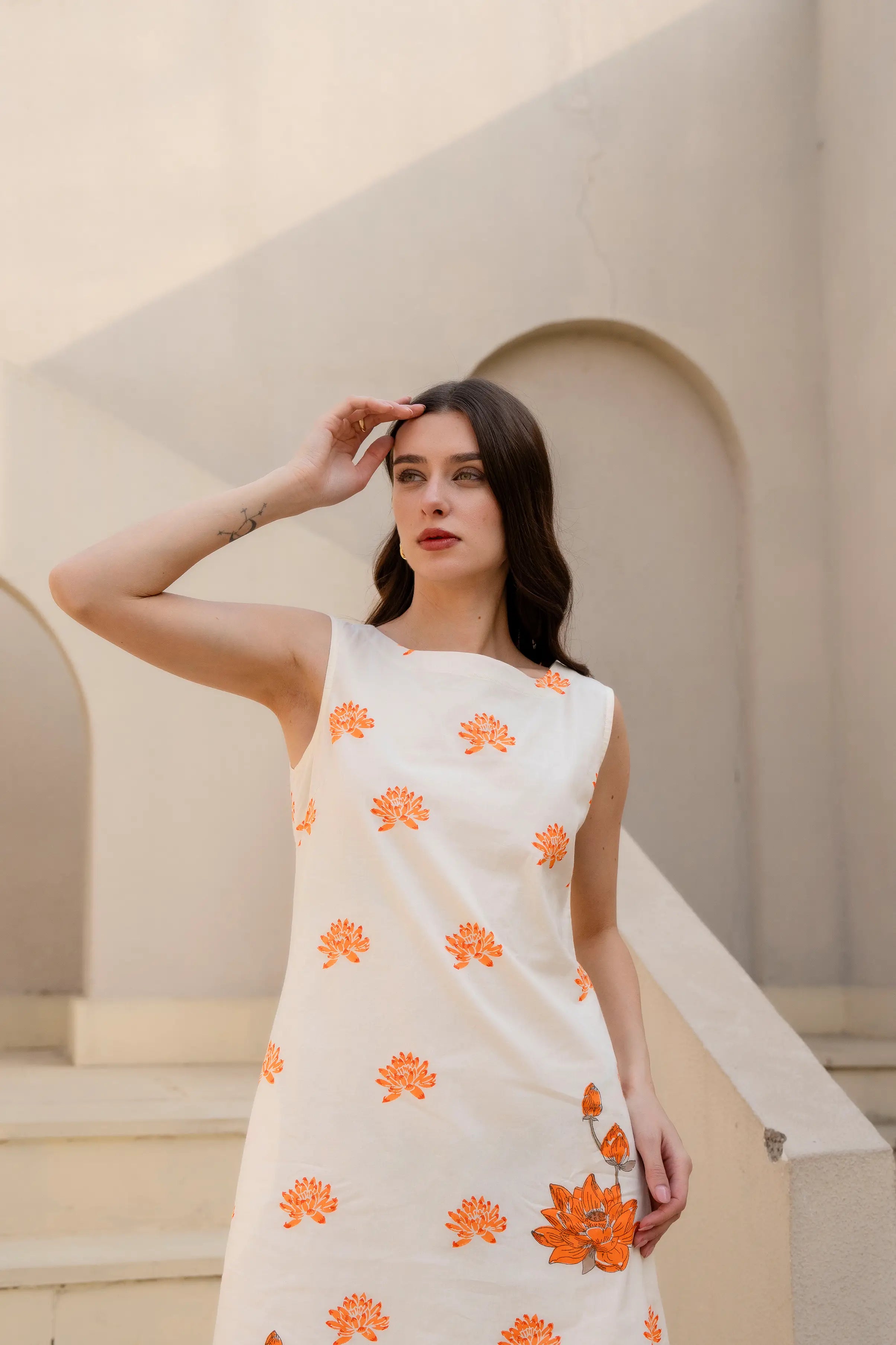Marigold Muse Midi Dress by Golden Lotus