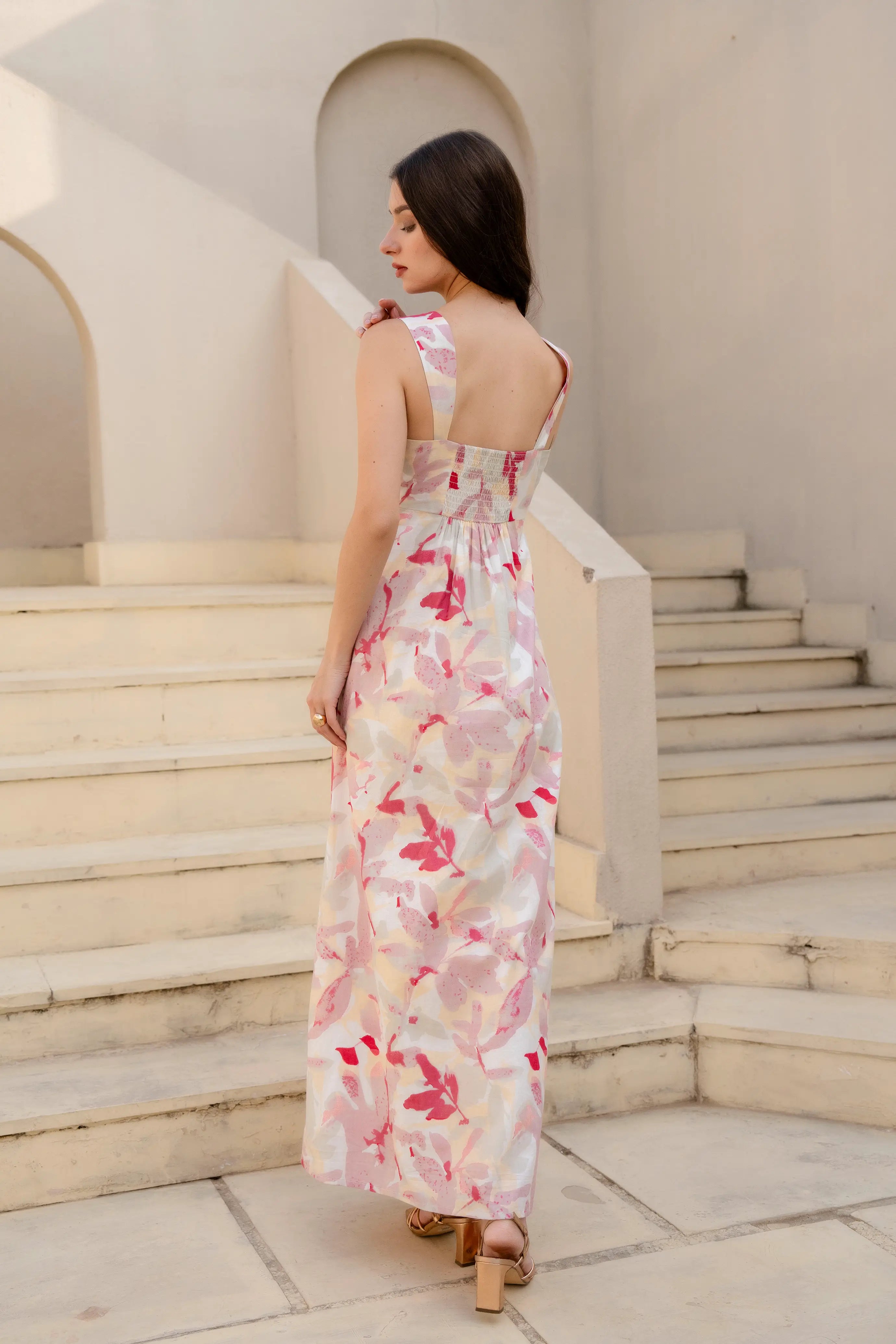 Blush Petal Maxi Dress by Golden Lotus