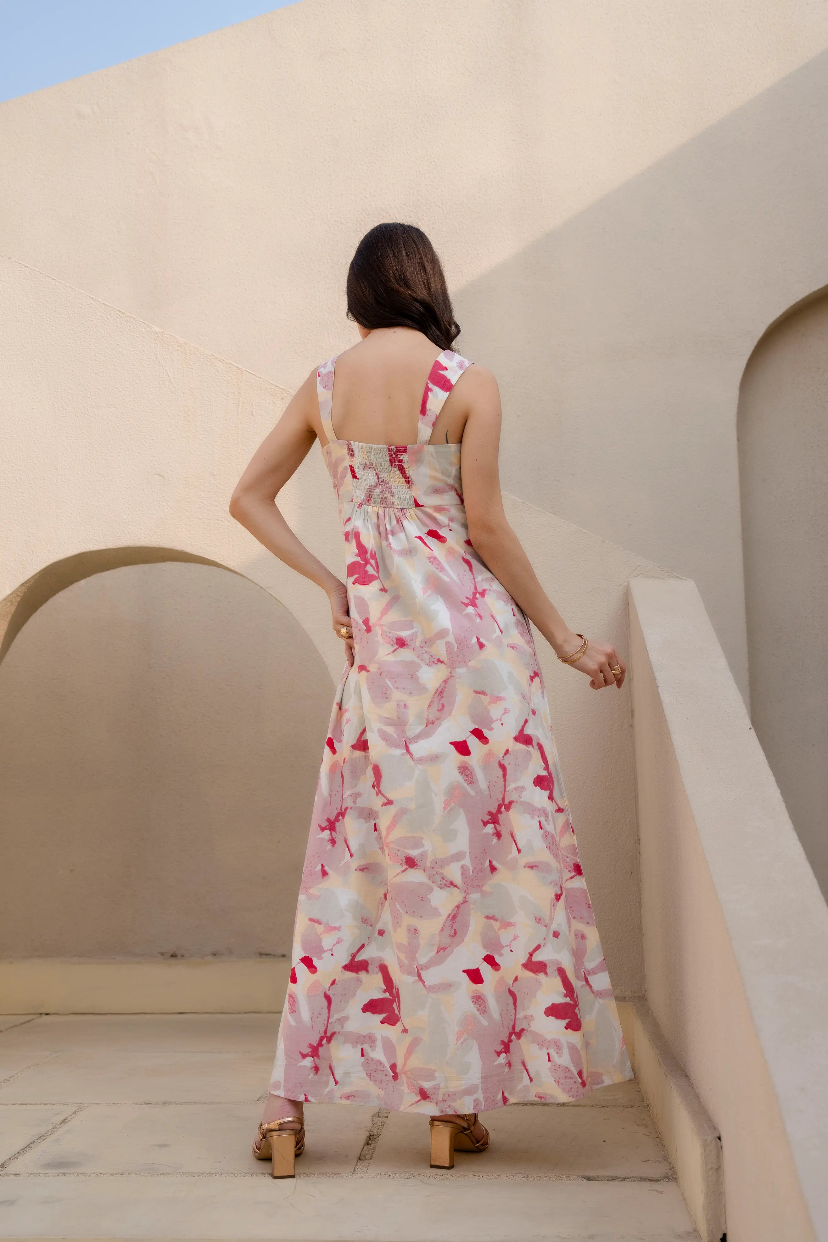 Blush Petal Maxi Dress by Golden Lotus