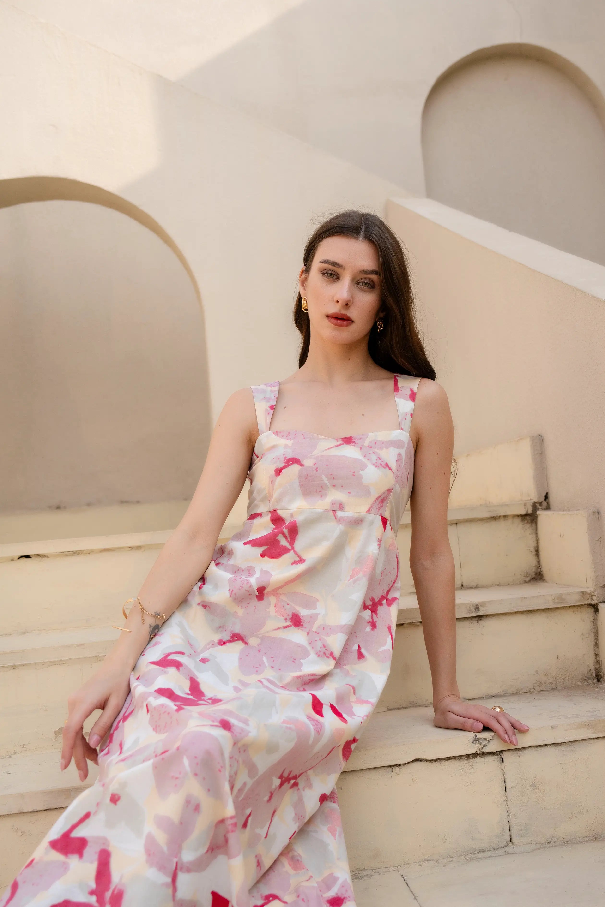 Blush Petal Maxi Dress by Golden Lotus