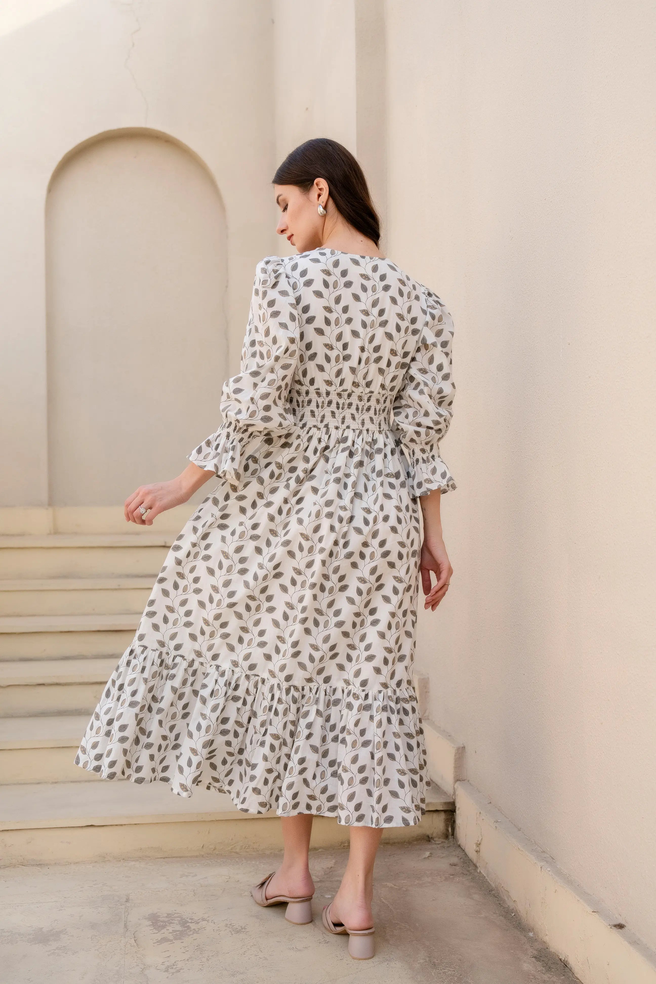 Olive Whisper Flared Dress by Golden Lotus