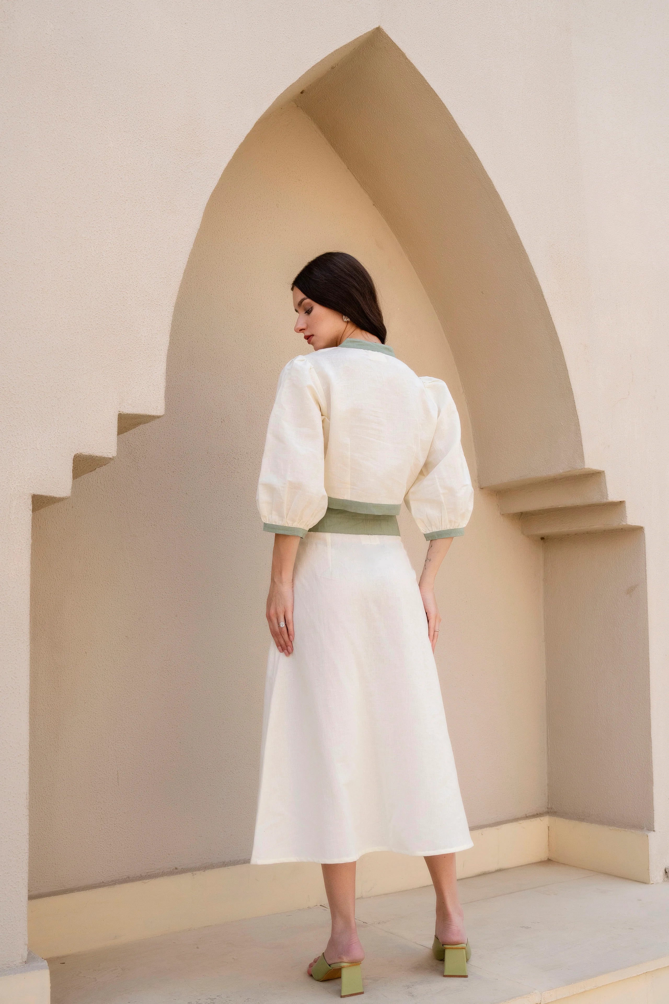 Linen Tulip Dress (Co-ord Set) by Golden Lotus