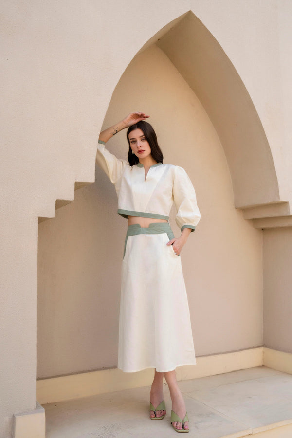 Linen Tulip Dress (Co-ord Set) by Golden Lotus